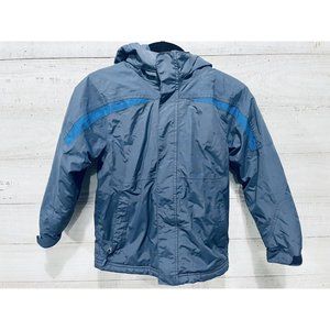 L.L. Bean Youth Kids Winter Quilt Lined Coat With Hood Medium 5/6 Blue